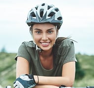 woman on bicycle