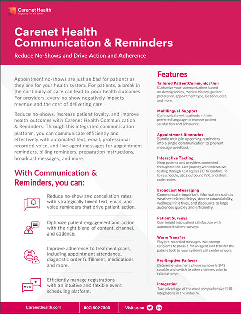 Carenet Health Communicaiton & Reminders